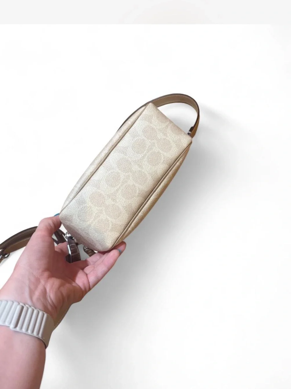Coach Mini Carey Crossbody Bag in Light Taupe